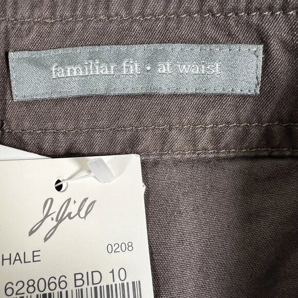 NEW J.Jill Womens Brown Drawstring Waist Wide Leg Cropped Utility Pants Size 10 - Picture 5 of 12